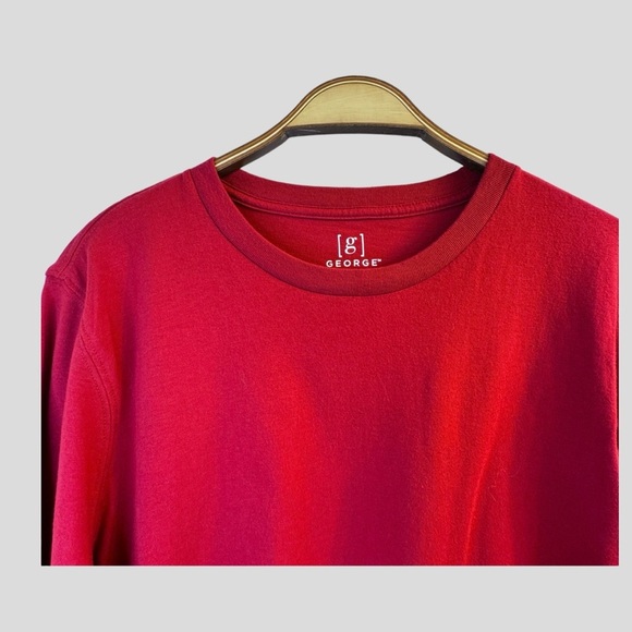 Sale George Men’s Shirt S Red Long Sleeves - Picture 3 of 10